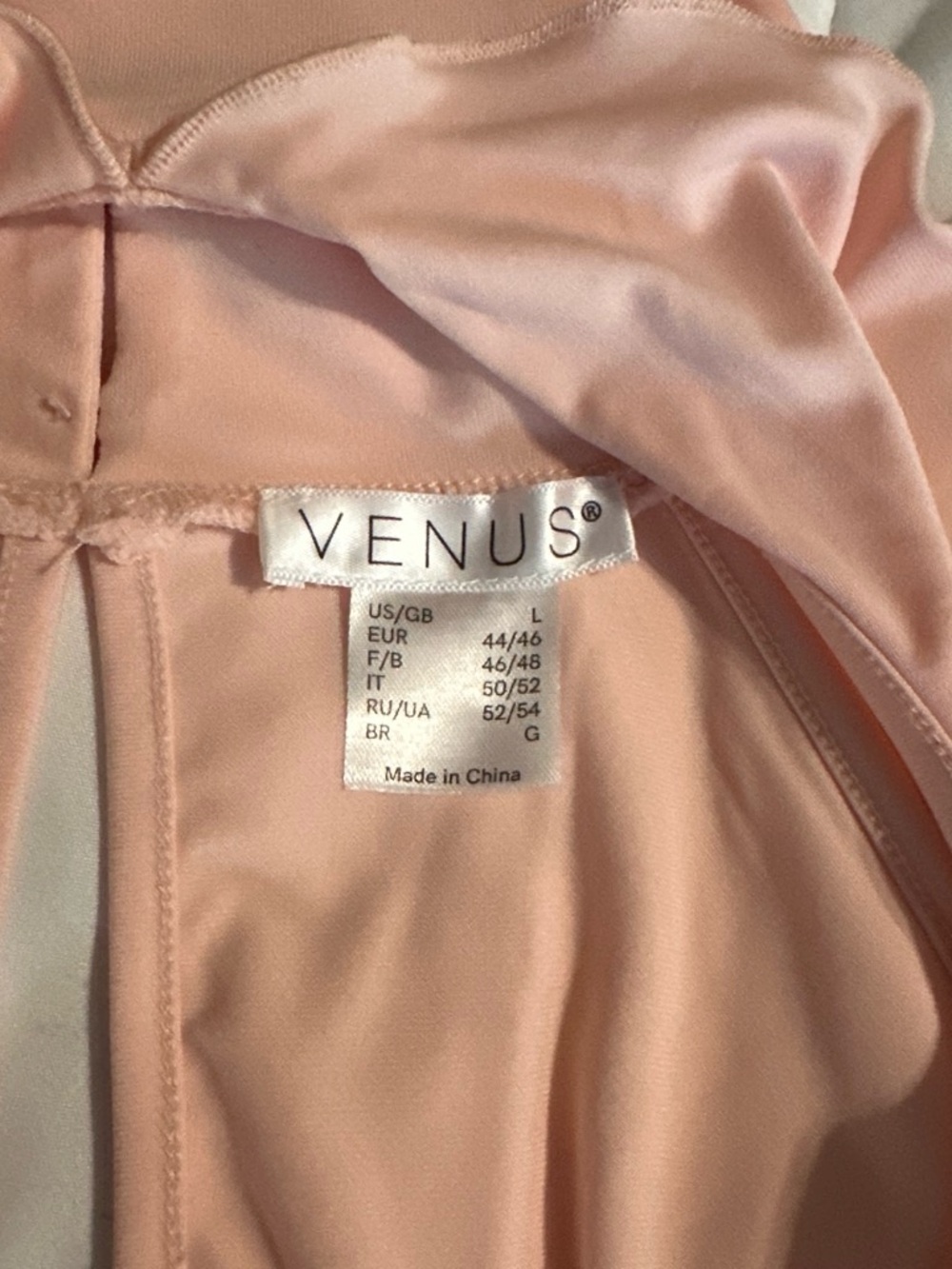 VENUS Peach Ruffle-Trim Mini Dress/long top with Rhinestone Teardrop - Picture 4 of 4